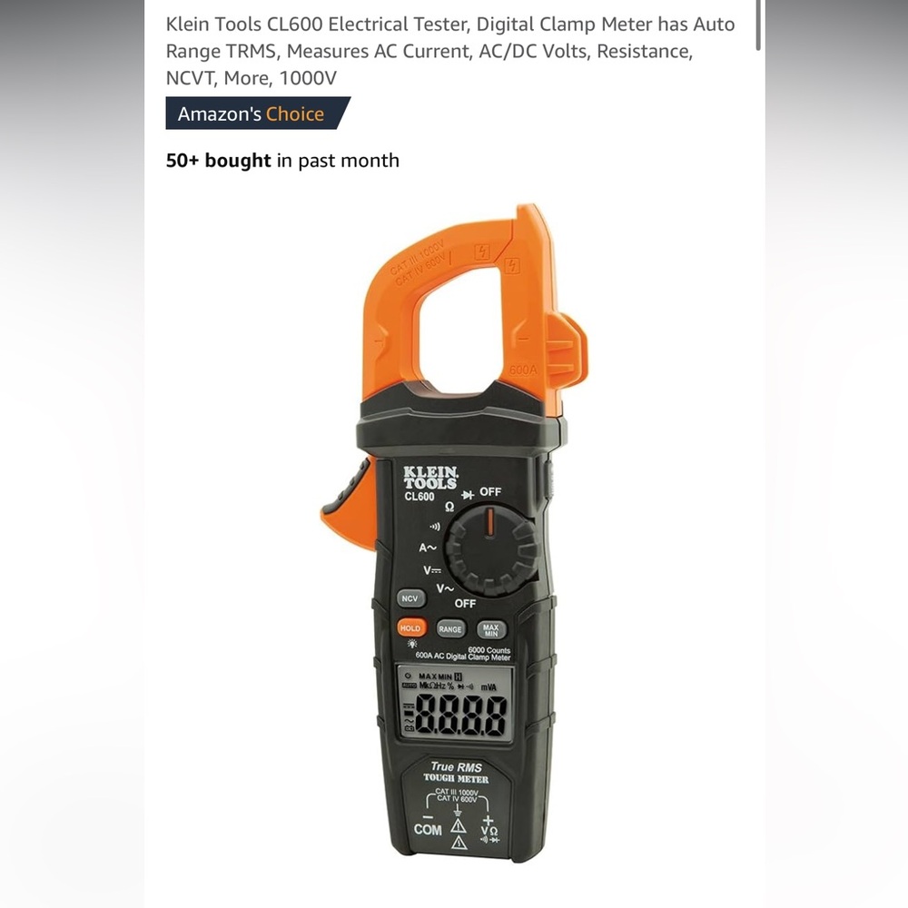 Klein Tools CL600 Digital Clamp Meter